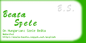 beata szele business card